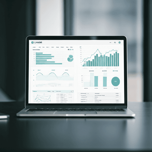 Digital dashboard mockup on a modern laptop